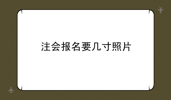 注会报名要几寸照片