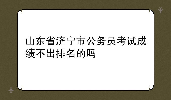 山东省济宁市公务员考试成绩不出排名的吗