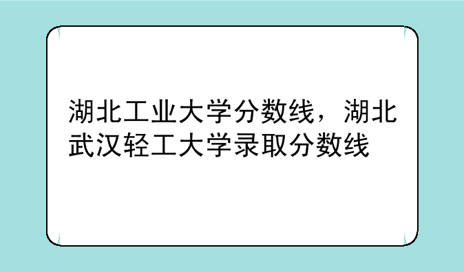 湖北工业大学分数线，湖北武汉轻工大学录取分数线