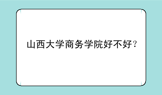 山西大学商务学院好不好？